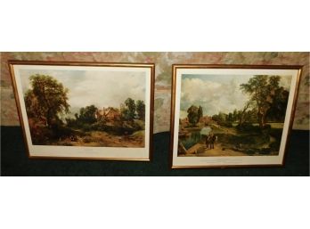 Vintage Pair Of Rolye Publications 1966 Limited Prints Glebe Farm / Flatford Mill