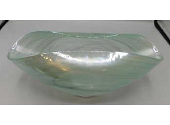 Hand Blown Glass Oval Bowl
