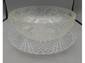 Plastic Serving Bowl With Plastic Serving Plate