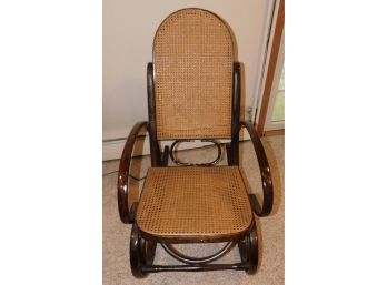 Vintage Cane Woven Bentwood Rocker