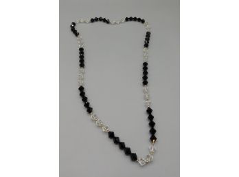 Black & White Crystal Beaded Necklace