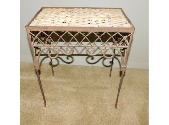 Decorative Wrought Iron Table With Rattan Top