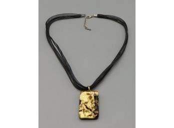 Italian Murano Glass Stone Pendant Chain