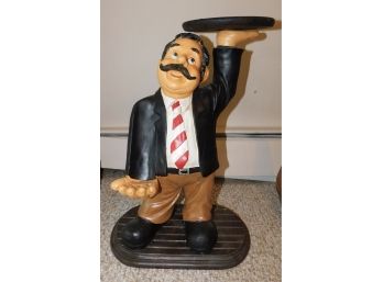 Decorative Resin Hand Painted Waiter Statue