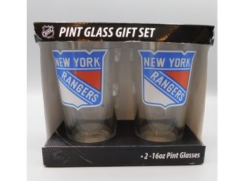 New York Rangers NHL 16oz Pint Glass Gift Set In Box