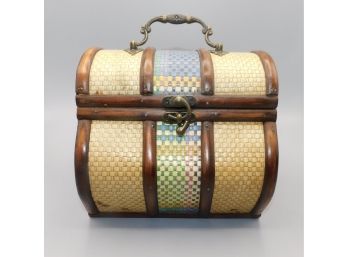 Decorative Wood Trinket Box With Metal Latch