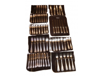 Sterling Silver Vintage Lot  Flatware - 61 Total Pieces Italy ST Sterling