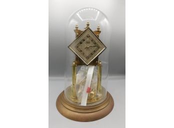 Vintage Kundo Chime Clock With Glass Dome - Key Included