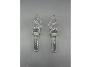 Turkey Style Cut Glass Bottle Stoppers - 2 Total