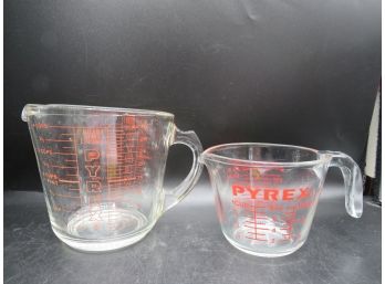 Pyrex Glass Measuring Cups - Set Of 2