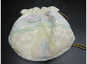 Beaded Clutch Handbag With Gold Chain