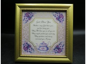 Kathy Seek Tea Time With Mother 'god Bless You' Framed Decor