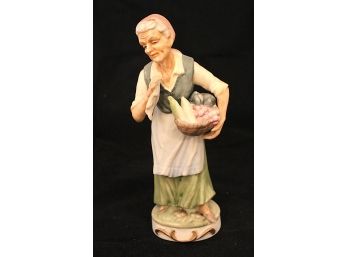 Woman With Fruit Basket Figurine (090)