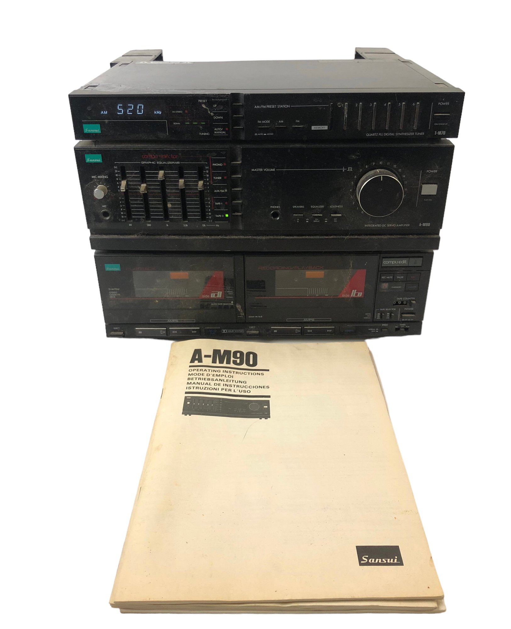 Sansui Stereo System: T-M70 Synthesizer, A-M90 Amplifier & D-M70