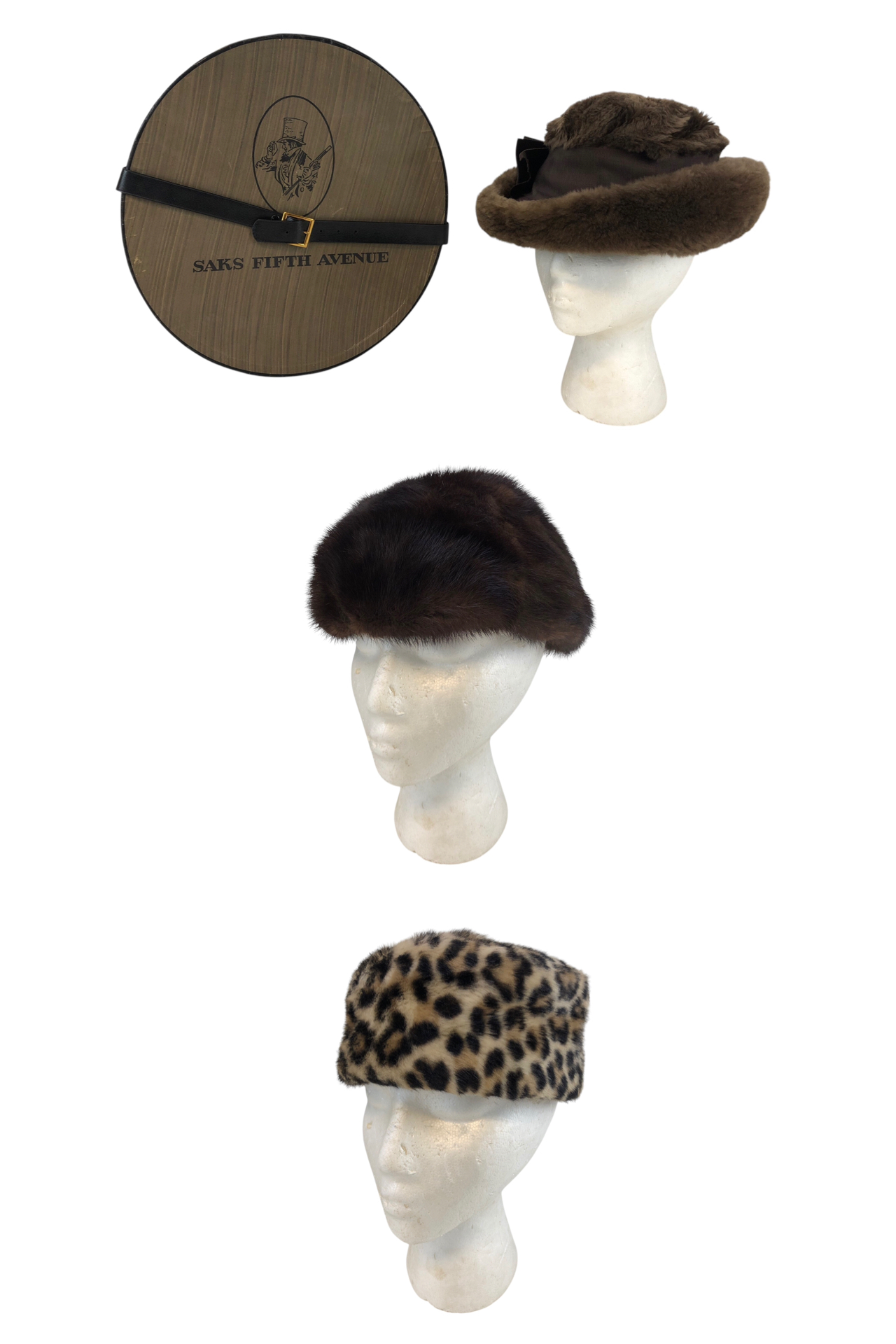 SAXS FIFTH AVENUE genuine fur hat Saks Fifth Avenue Genuine Fur Hat/Box, Genuine Mink Fur Hat  main image 4