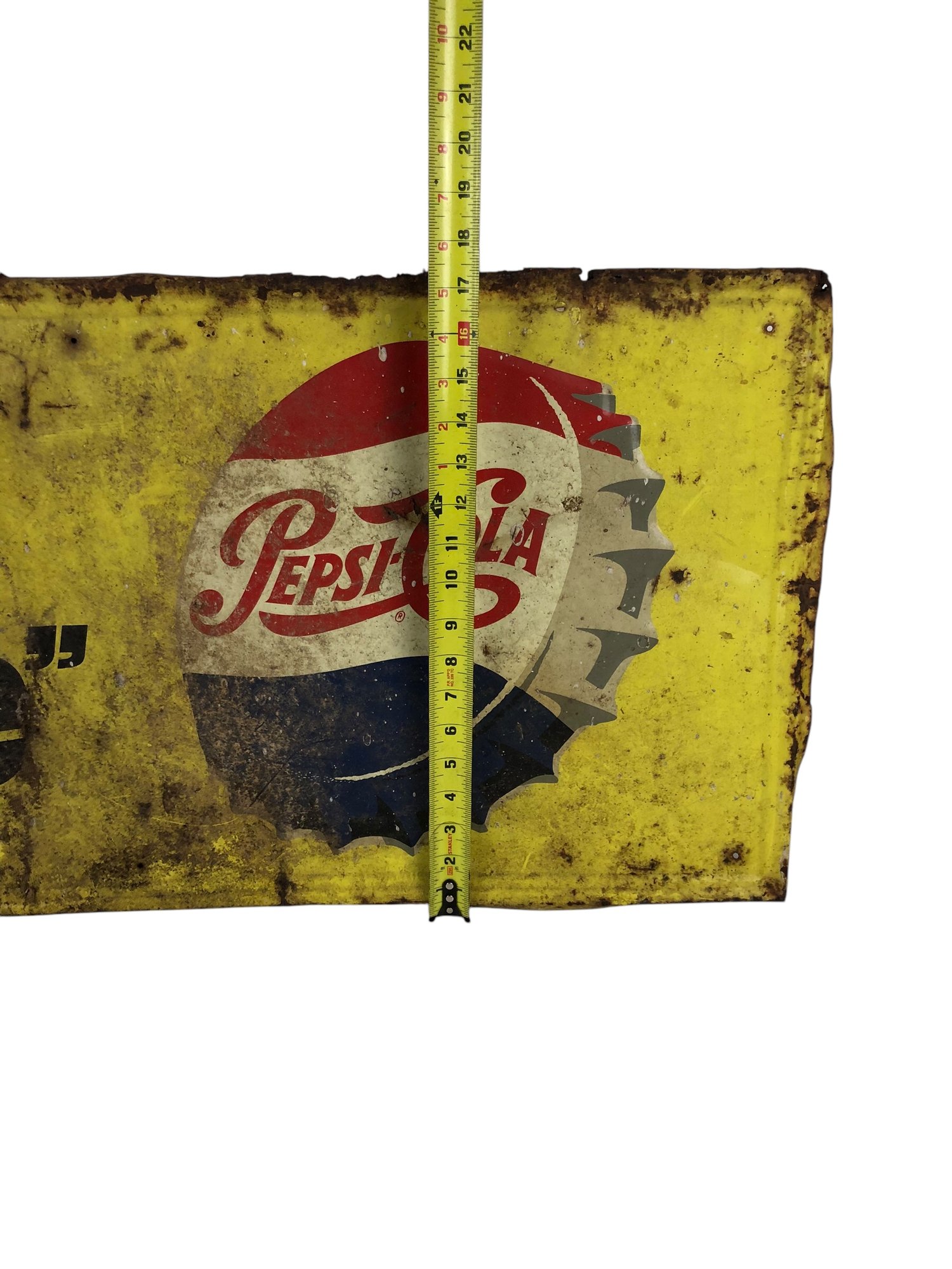 Vintage Pepsi Cola Metal Embossed Sign SAY PEPSI, PLEASE - #A6