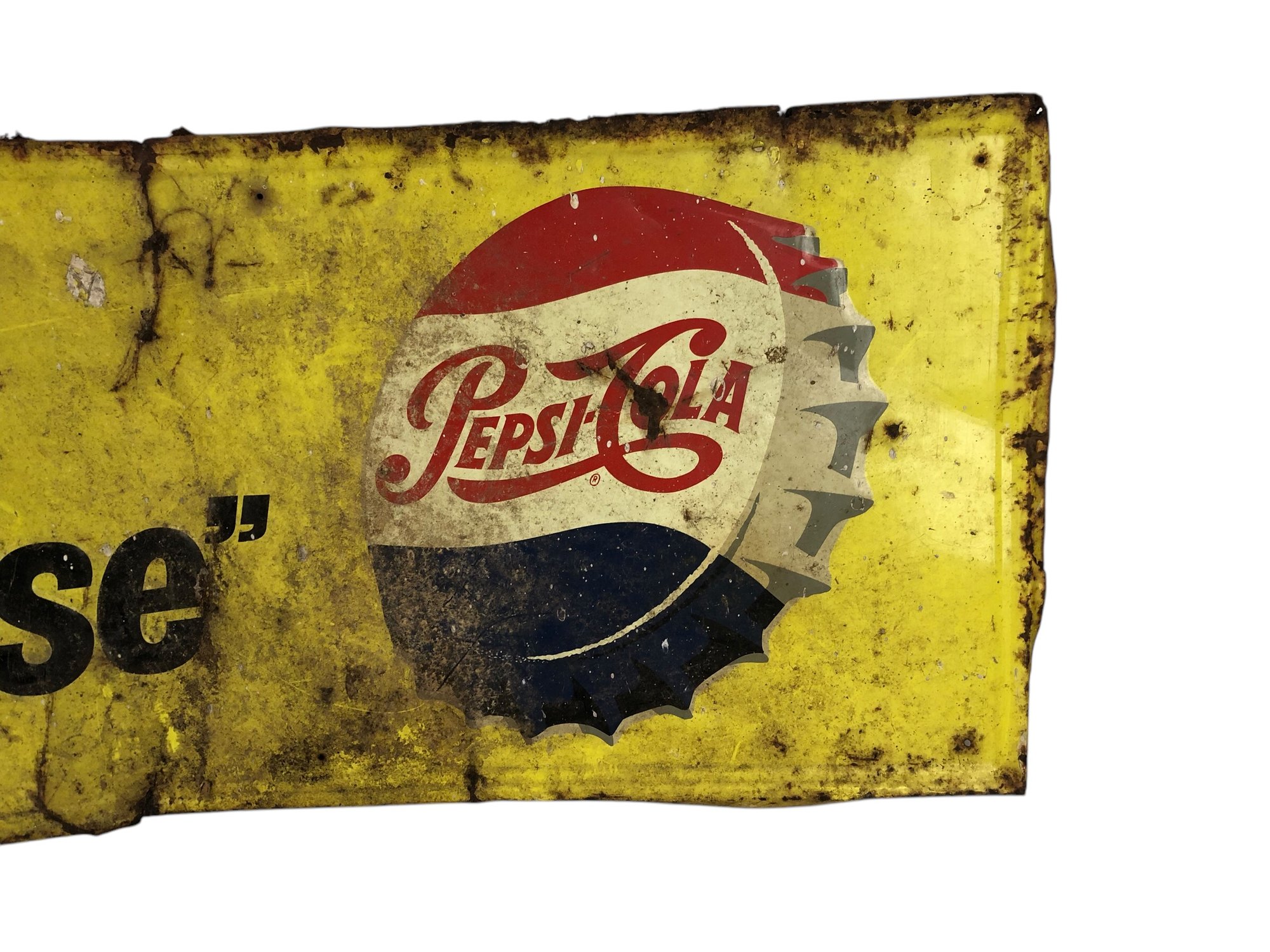Vintage Pepsi Cola Metal Embossed Sign SAY PEPSI, PLEASE - #A6