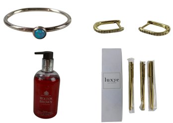 Luxye Pen Set, Sterling Silver Mood Ring, Sterling Cubic Zirconia Earrings & Molton Brown Soap - #FS-4