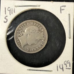 1911-S Barber Silver Dime - #JC-B15