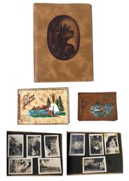 Vintage Leather Bound Howes Cavern & Ozarks Snap Shot Photo Albums & Art Folio - #S3-3