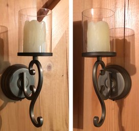 Flameless Bronzed Metal Wall Sconces (Set Of 2) - #DR