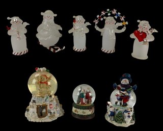 Roman Inc. Frosted Snowmen Figures, Lenox Snowmen At Work Globe & More - #S19-2