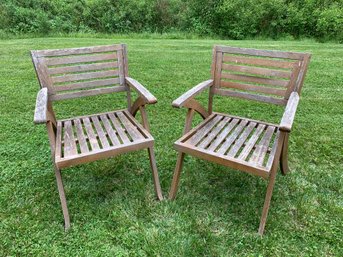Teak Wood Outdoor Patio Armchairs - #BOB