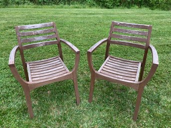 Outdoor Interiors Teak Wood Patio Chairs (Set Of 2) - #BOB