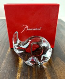 Baccarat Crystal Elephant Figurine With Original Box (Made In France) - #S9-3