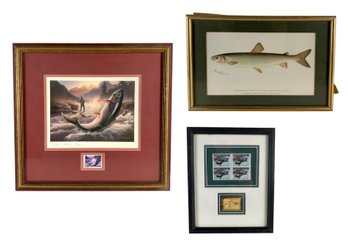 1997 Ducks Unlimited Stamp Set, H.C. Hertling Signed Trout Print & Stamp Set & More - #S11-3