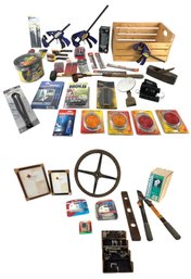 Antique Wood Steering Wheel, 1889 Singer Sewing Box, Assorted Tools & More - #S8-1