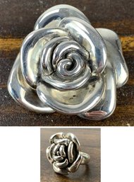 Sterling Silver Rose Pendant & Ring Set - #JC-B