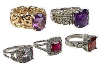 Collection Of Sterling Silver Cocktail Rings - JC-B