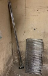 Chrome 4-Tier Wire Shelf Rack With Casters - #SR