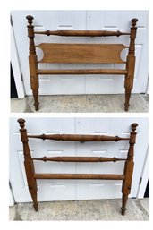 Antique Carved Maple Bed Frame - #BR