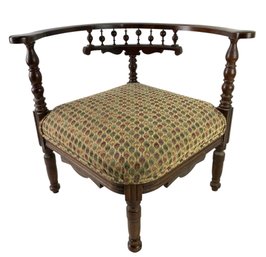 Victorian Spindle Back Upholstered Corner Chair - #FF