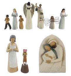 Collection Of Willow Tree Figures, Willow Tree Holy Family Plaque, Uno Mas Uno Figures & More - #S4-2