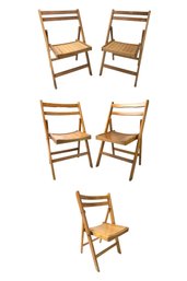 Slatted Wood Folding Chairs - #BR