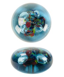 Vintage Hand Blown Glass Aquarium Paperweight - #FS-6