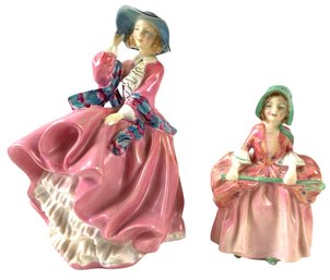 Royal Doulton 1942 Top O' The Hill & Bo Peep Bone China Figurines (Made In England) - #FS-6