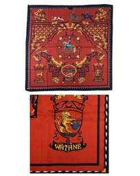 1996 Wathne Silk Square Scarf, 'La Chasse' British Hunting Scene - #JC-R