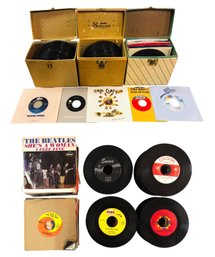 Collection Of 45 RPM Vinyl Records: The Beatles, Michael Jackson, Neil Diamond & More - #S8-1