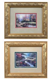 Thomas Kinkade Prints: Beyond Spring Gate & Bridge Of Faith / Garden Of Promise - #S12-4