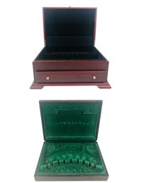 Wallace Silversmiths Flatware Storage Chest & Vintage Felt Lined Cutlery Canteen Box  - #S7-2
