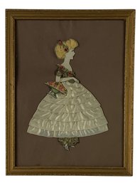 Vintage 1930s Framed Ribbon Paper Doll - #S24-1