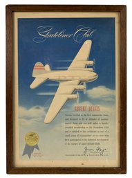 1941 TWA Stratoliner Club Membership Certificate - #S24-1