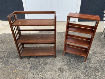 Pair Of Folding Wood Bookcases - #SR