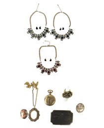 Collection Of Costume Jewelry, Armitron Pocket Watch & Belt Buckle - #S9-4