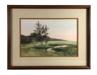 Edwin Lawson James Harris (Britain, 1891-1961) Signed Pastoral Landscape Watercolor - #S16-F