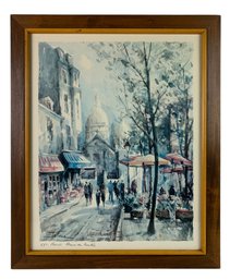 'Paris Place Du Tertre' Framed Art Print By Lucien Delarue - #S16-F
